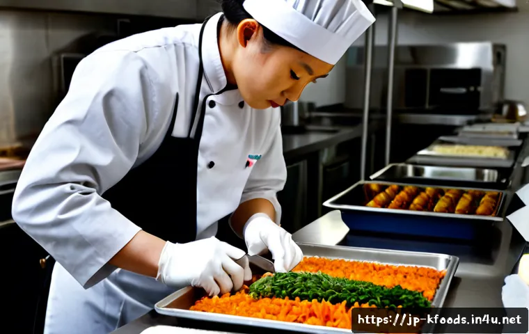 한식조리기능사 실기에서 주의해야 할 포인트 - Photorealistic Korean culinary practical exam preparation scene in a spotless professional training ...